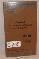 Cincinnati-Cincinnati Operator\'s Instruction 0-8 Plain Automatic Milling Machine Manual-0-8-01